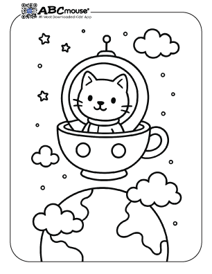 Free printable spaceship coloring page for kids from ABCmouse.com. 