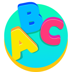 Cute ABC cartoon icon.