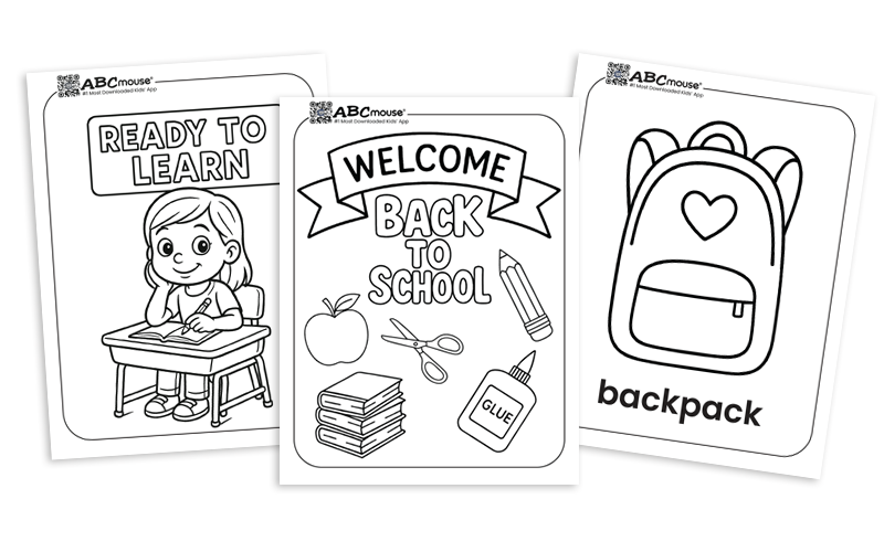 Free printable back to school coloring pages for kids from ABCmouse.com. 