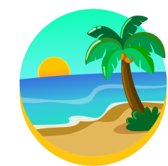 Cute beach cartoon icon.