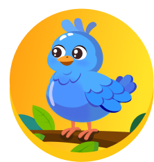 Cute blue bird cartoon icon.
