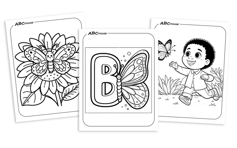 Free printable butterfly coloring pages for kids from ABCmouse.com. 