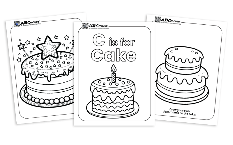 Free printable cake coloring pages for kids from ABCmouse.com. 