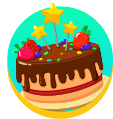 Cute cake cartoon icon.