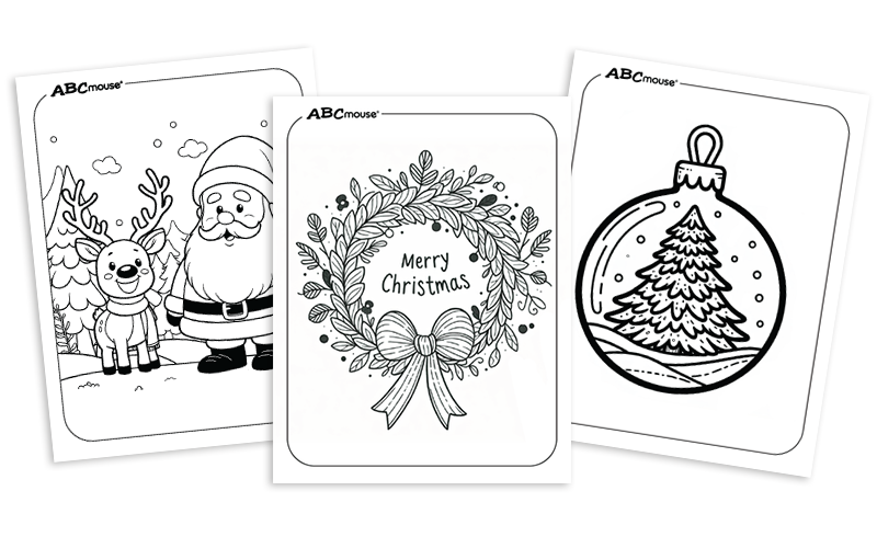 Free printable Christmas coloring pages for kids from ABCmouse.com. 