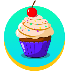 Cute cupcake cartoon icon.