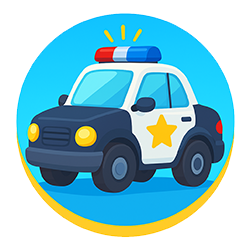 Cute emergency verhicles cartoon icon.