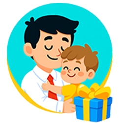 Cute Father's cartoon icon.