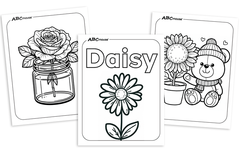 Free printable flower coloring pages for kids from ABCmouse.com. 