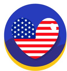 Cute american flag heart cartoon icon.