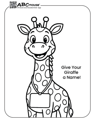 Free printable giraffe coloring page for kids from ABCmouse.com.