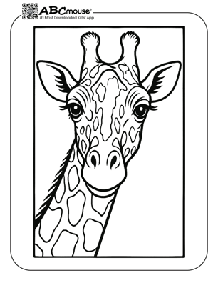 Free printable giraffe coloring page for kids from ABCmouse.com.