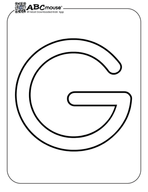 Free printable letter G coloring page for kids from ABcmouse.com. 