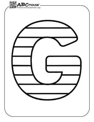 Free printable upper case letter G coloring page for kids from ABcmouse.com. 