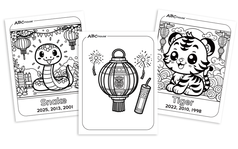 Free printable Lunar New Year coloring pages for kids from ABCmouse.com. 