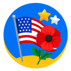 Cute Memorial Day cartoon icon.