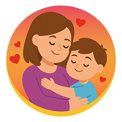 Cute Mother's Day cartoon icon.