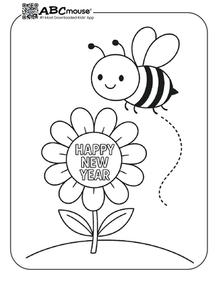 Free printable New Years Eve Coloring Page for Kids from ABCmouse.com.