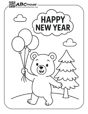 Free printable New Years Eve Coloring Page for Kids from ABCmouse.com.