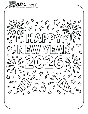 Free printable New Years Eve Coloring Page for Kids from ABCmouse.com.