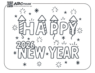 Free printable New Years Eve Coloring Page for Kids from ABCmouse.com.