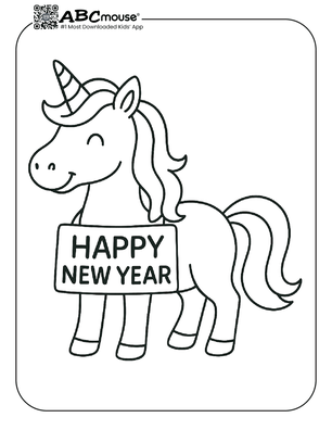 Free printable New Years Eve Coloring Page for Kids from ABCmouse.com.