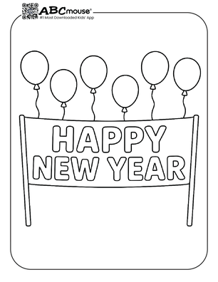 Free printable New Years Eve Coloring Page for Kids from ABCmouse.com.