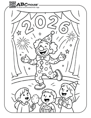 Free printable New Years Eve Coloring Page for Kids from ABCmouse.com.