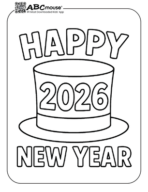 Free printable New Years Eve Coloring Page for Kids from ABCmouse.com.