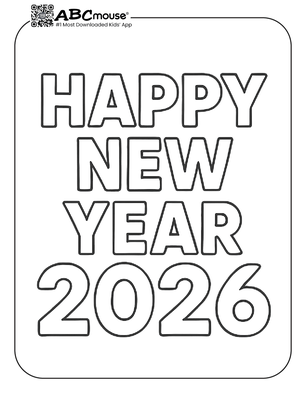 Free printable New Years Eve Coloring Page for Kids from ABCmouse.com.