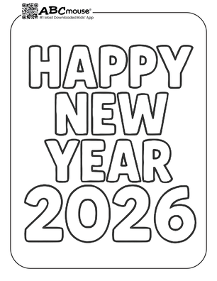 Free printable New Years Eve Coloring Page for Kids from ABCmouse.com.