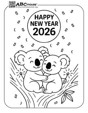 Free printable New Years Eve Coloring Page for Kids from ABCmouse.com.