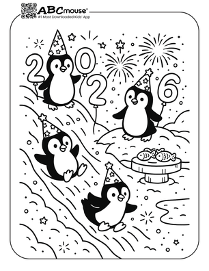Free printable New Years Eve Coloring Page for Kids from ABCmouse.com.