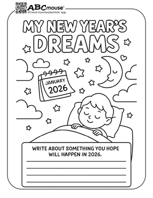 Free printable New Years Eve Coloring Page for Kids from ABCmouse.com.