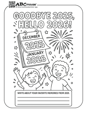 Free printable New Years Eve Coloring Page for Kids from ABCmouse.com.