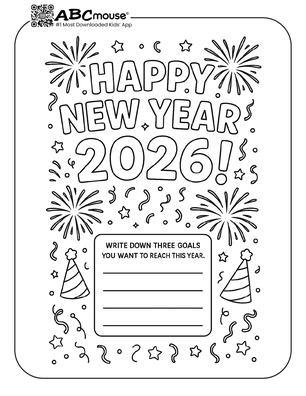 Free printable New Years Eve Coloring Page for Kids from ABCmouse.com.