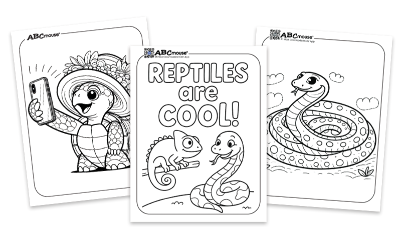 Free printable reptile and amphibian coloring pages for kids from ABCmouse.com. 