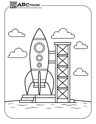 Free printable rocket coloring page for kids from ABCmouse.com. 