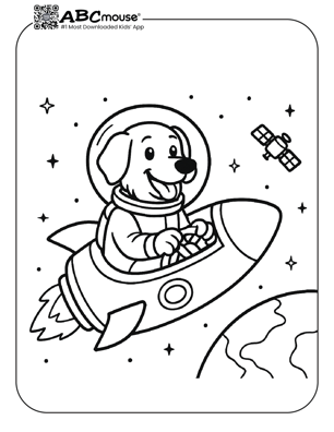 Free printable rocket coloring page for kids from ABCmouse.com. 