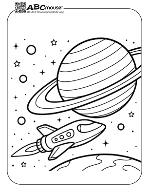 Free printable rocket coloring page for kids from ABCmouse.com. 