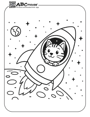 Free printable rocket coloring page for kids from ABCmouse.com. 