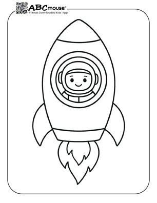 Free printable rocket coloring page for kids from ABCmouse.com. 