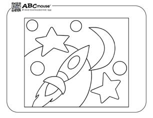 Free printable rocket coloring page for kids from ABCmouse.com. 