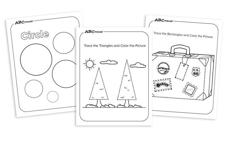 Free printable shapes coloring pages for kids from ABCmouse.com. 