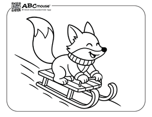 Free printable sled coloring page for kids from ABCmouse.com. 