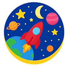Cute space cartoon icon.