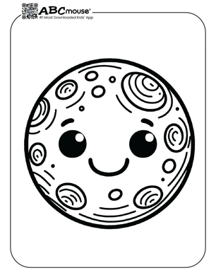 Simple happy planet coloring page for kids from ABCmouse.com. 