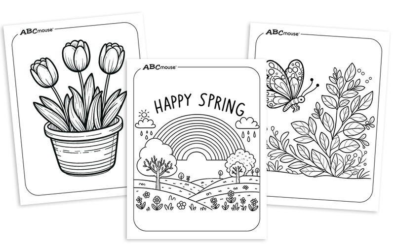 Free printable spring coloring pages for kids from ABCmouse.com. 
