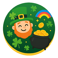Cute St. Patrick's cartoon icon.