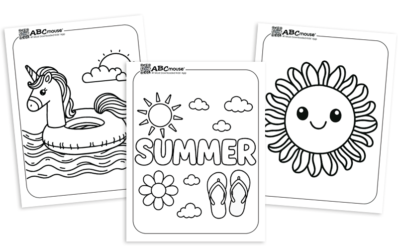 Free printable summer coloring pages for kids from ABCmouse.com. 